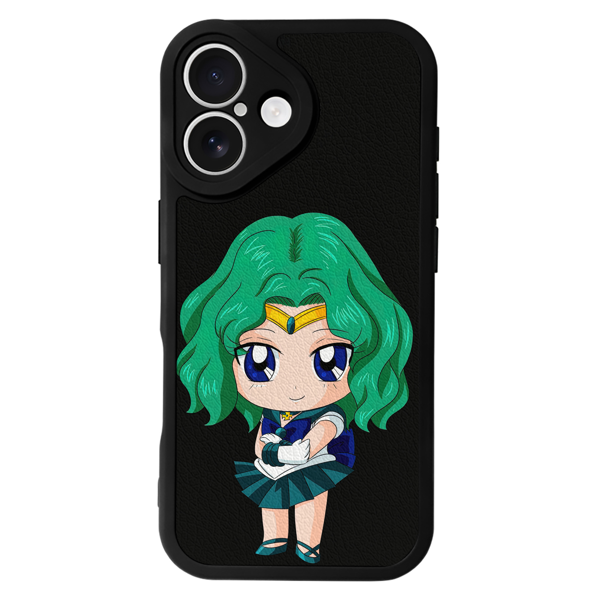 （画像用） 美少女戦士セーラームーン 海王 みちる（かいおう みちる） Sailor Moon Kaiou Michiru 【iPhone 16シリーズ対応】シリコンスマホケース（レザー調） 材質：シリコン
